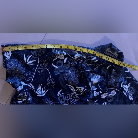 Womens Summer Tops - Blue Blouse / Shirt - Elastane - Floral - Casual Free Plane - Picture 8 of 16